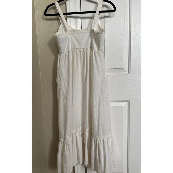 Vintage Cottage Core White Sleeveless Dress Embroidered Flowers Whip-O-Will - Picture 3 of 6